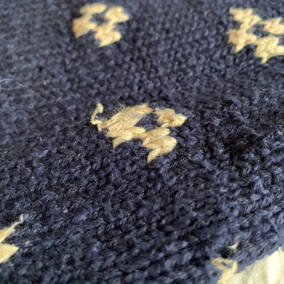 VINTAGE ralph lauren blue and cream snow flake knit sweater - Picture 5 of 6